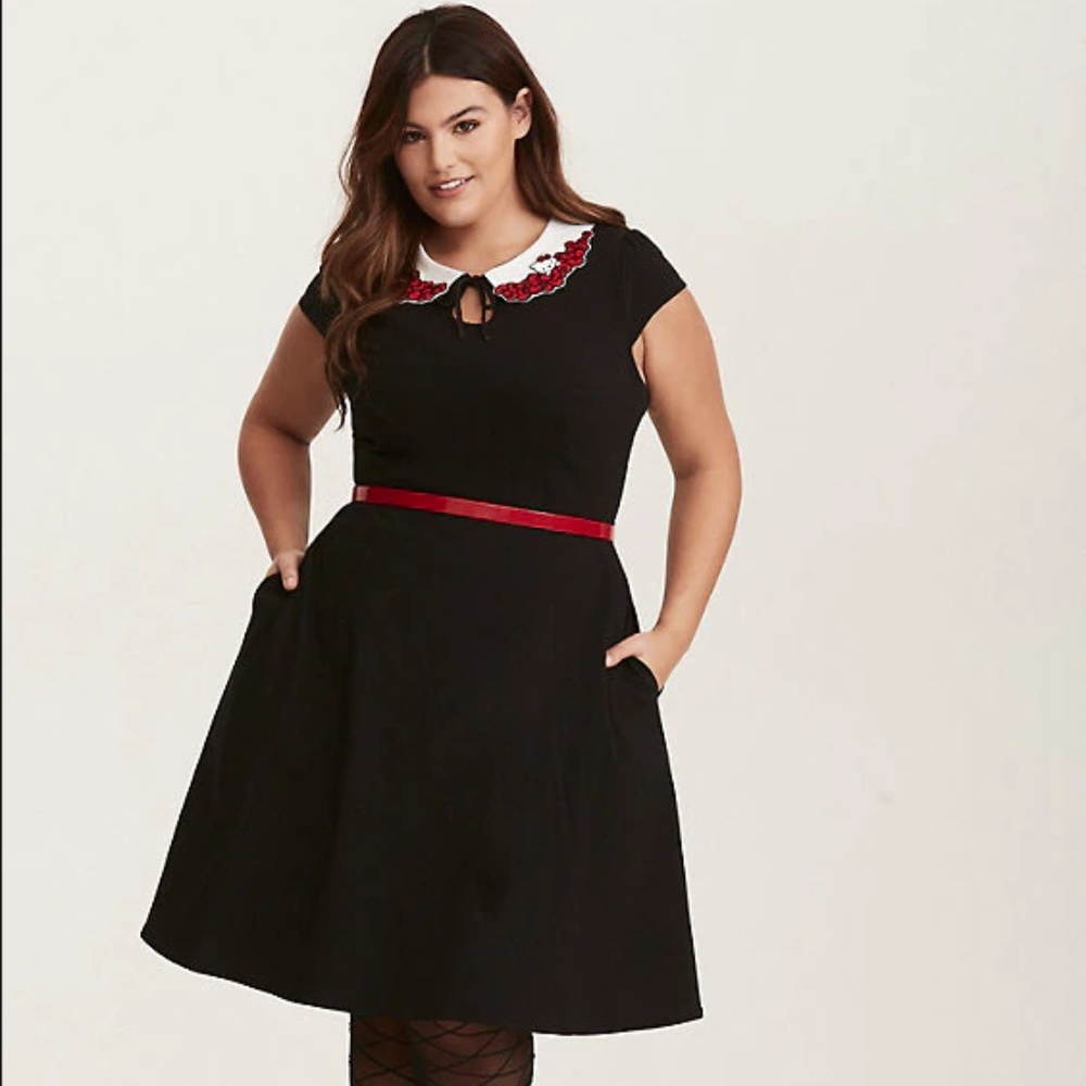 Hello Kitty Black Embroidered Dress